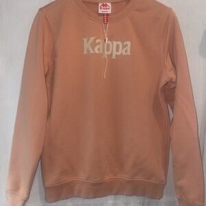 KAPPA Sweater Unisex Medium Salmon Pink Pullover Crewneck Long Sleeve Spell Out